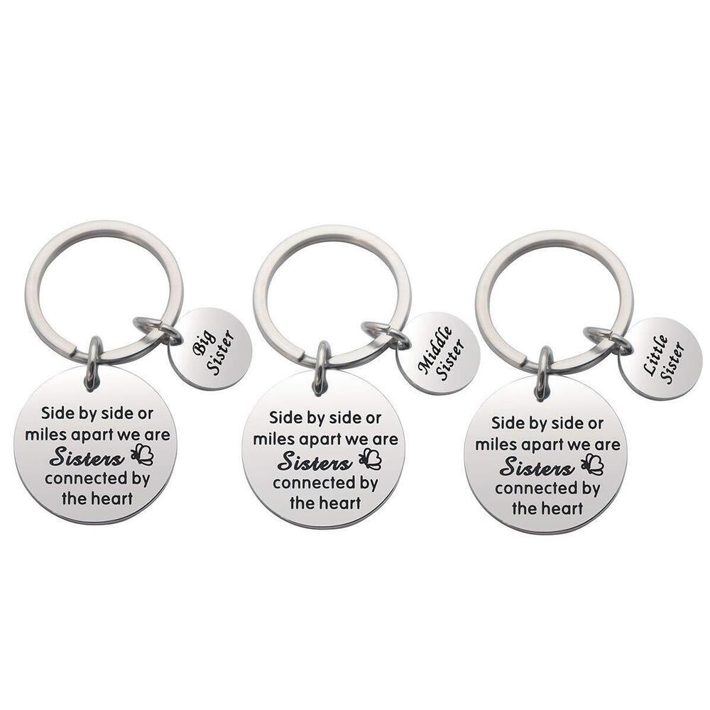 7995 Sisters Keychains 3 Pieces Big Sis Middle Sis Little Sis Keychain Set
